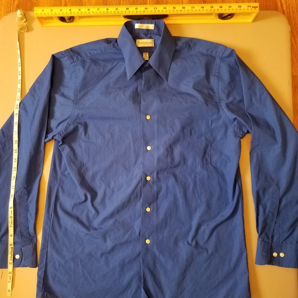 Van HeusenBlue Button Front Shirt Mens Medium